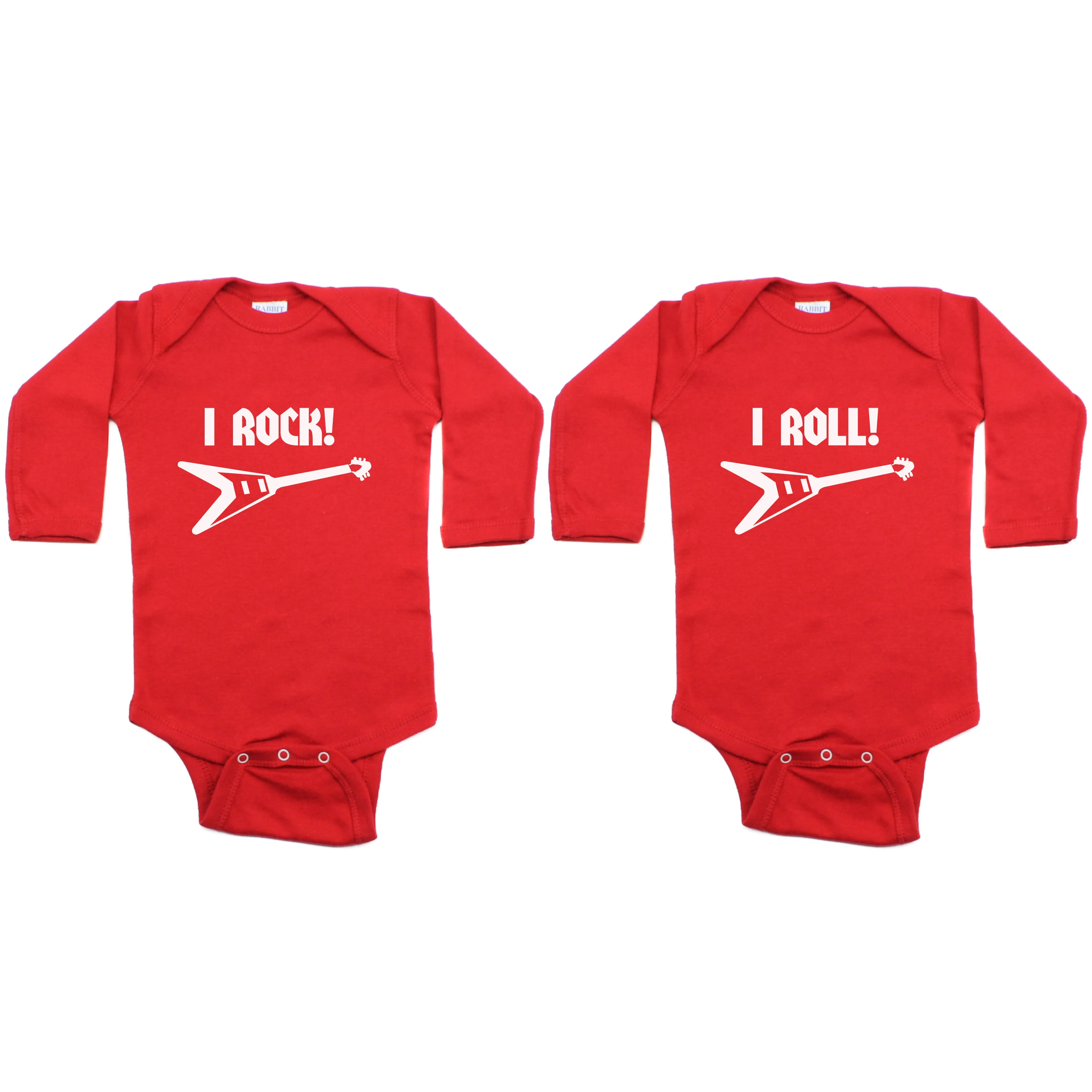 Twin Set I Rock and I Roll! Sleeve Infant Bodysuit