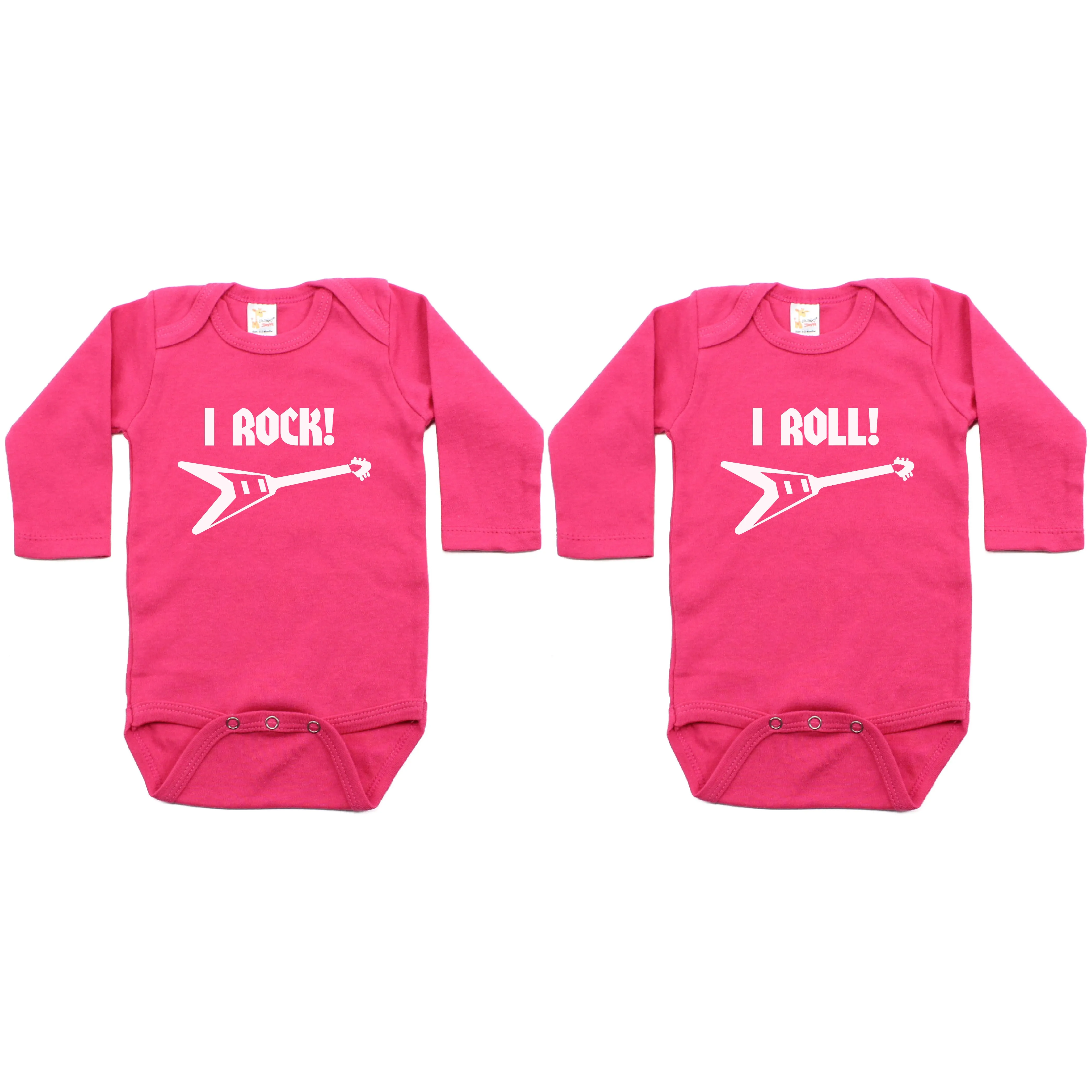 Twin Set I Rock and I Roll! Sleeve Infant Bodysuit