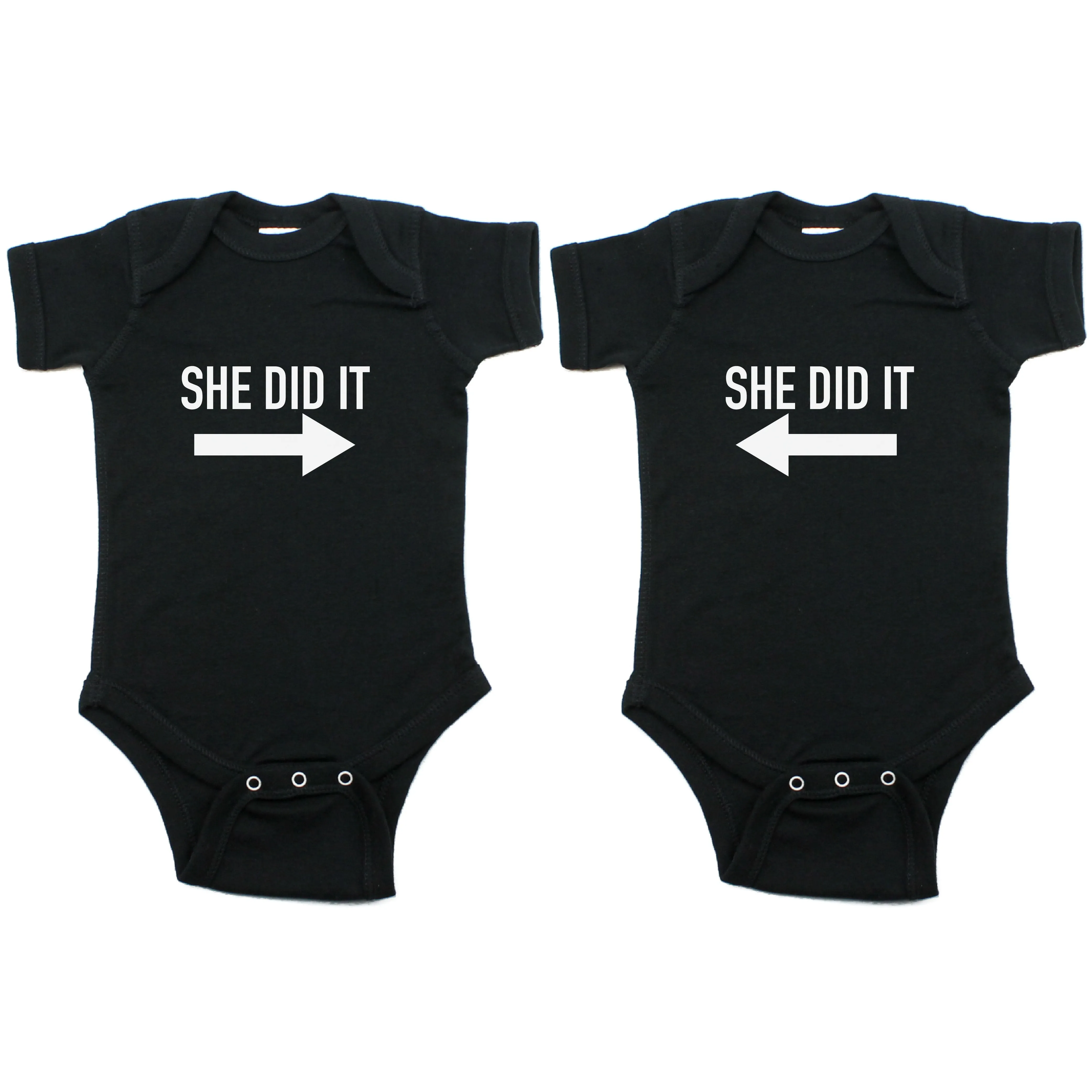 Twin Set She Did It Short Sleeve Infant Bodysuit