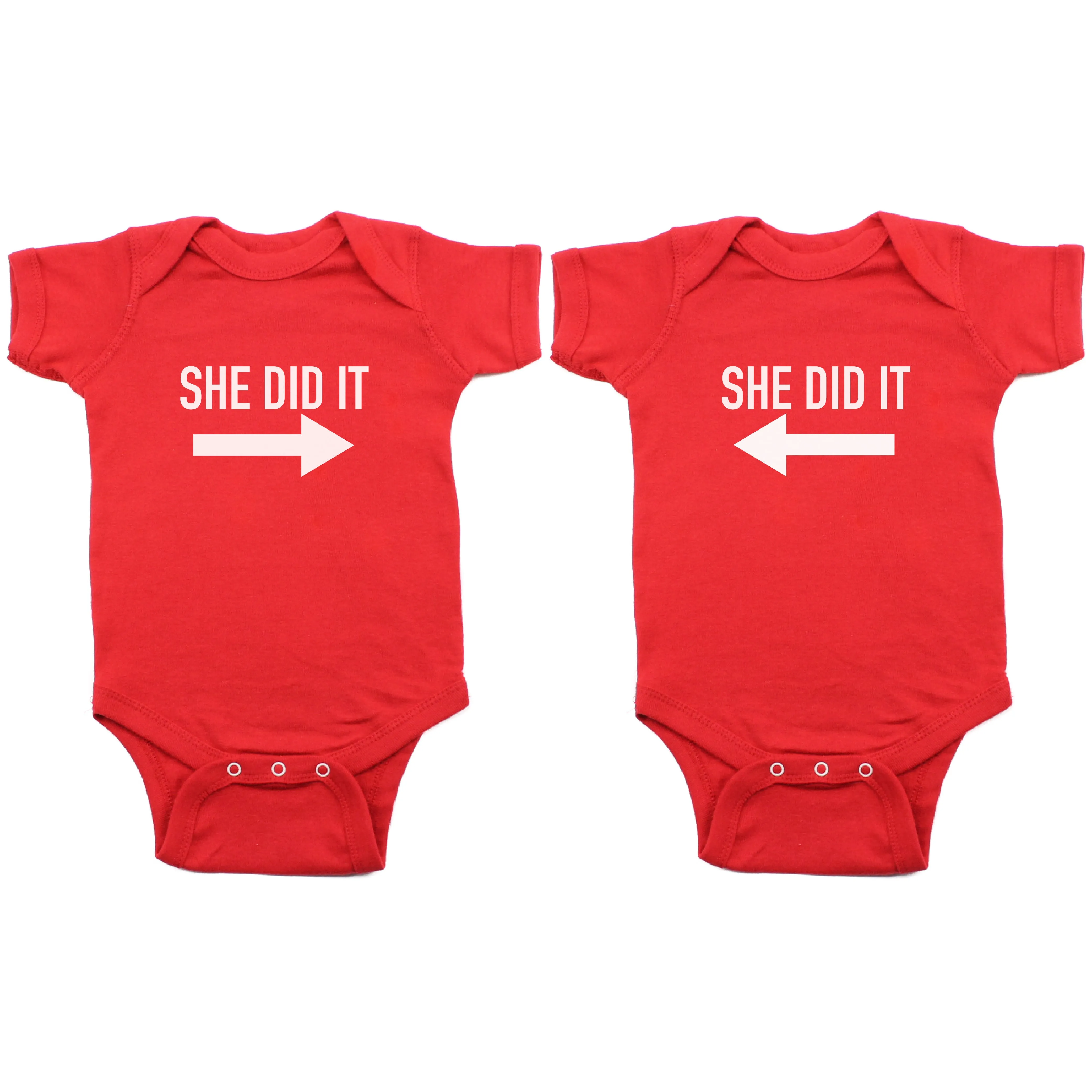 Twin Set She Did It Short Sleeve Infant Bodysuit