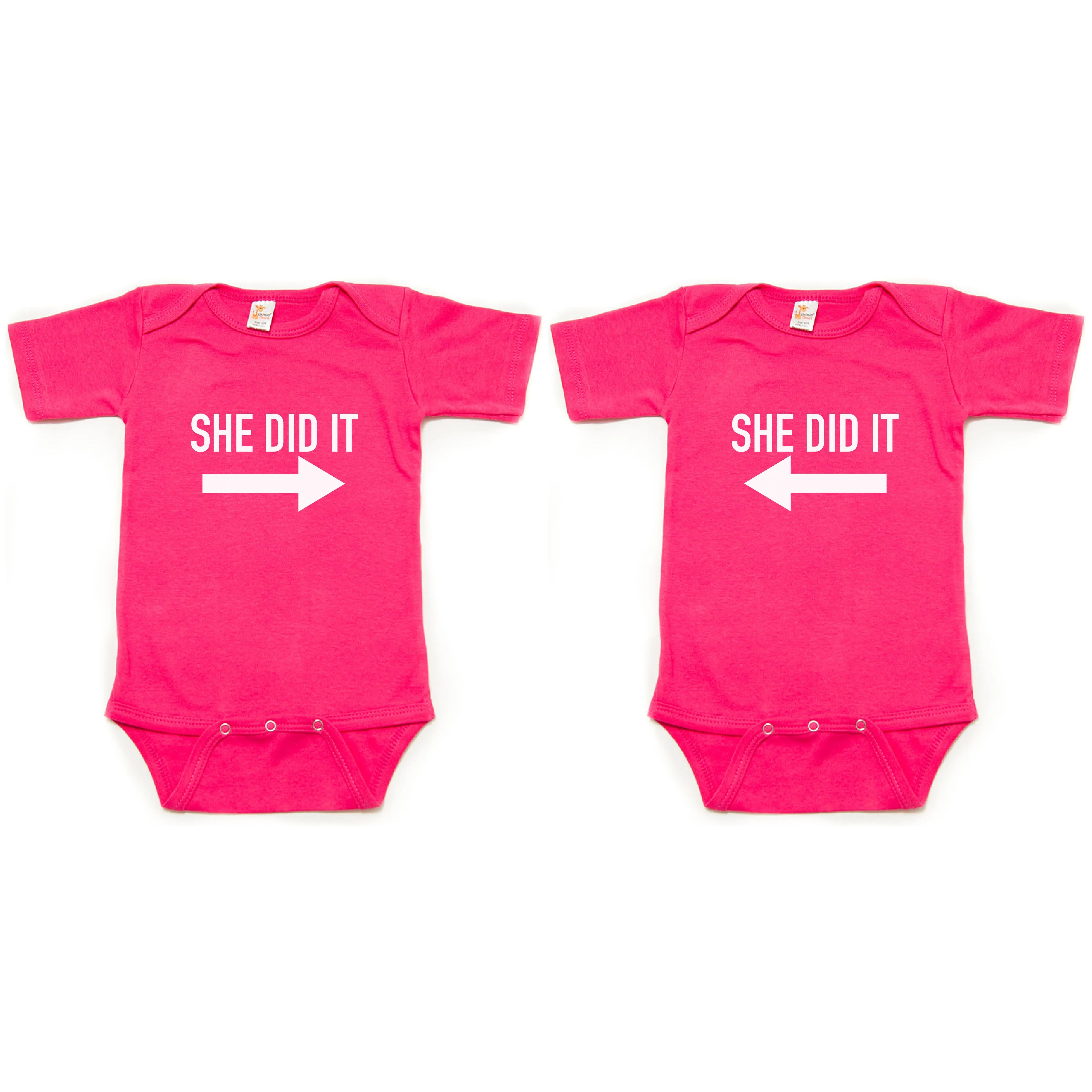 Twin Set She Did It Short Sleeve Infant Bodysuit