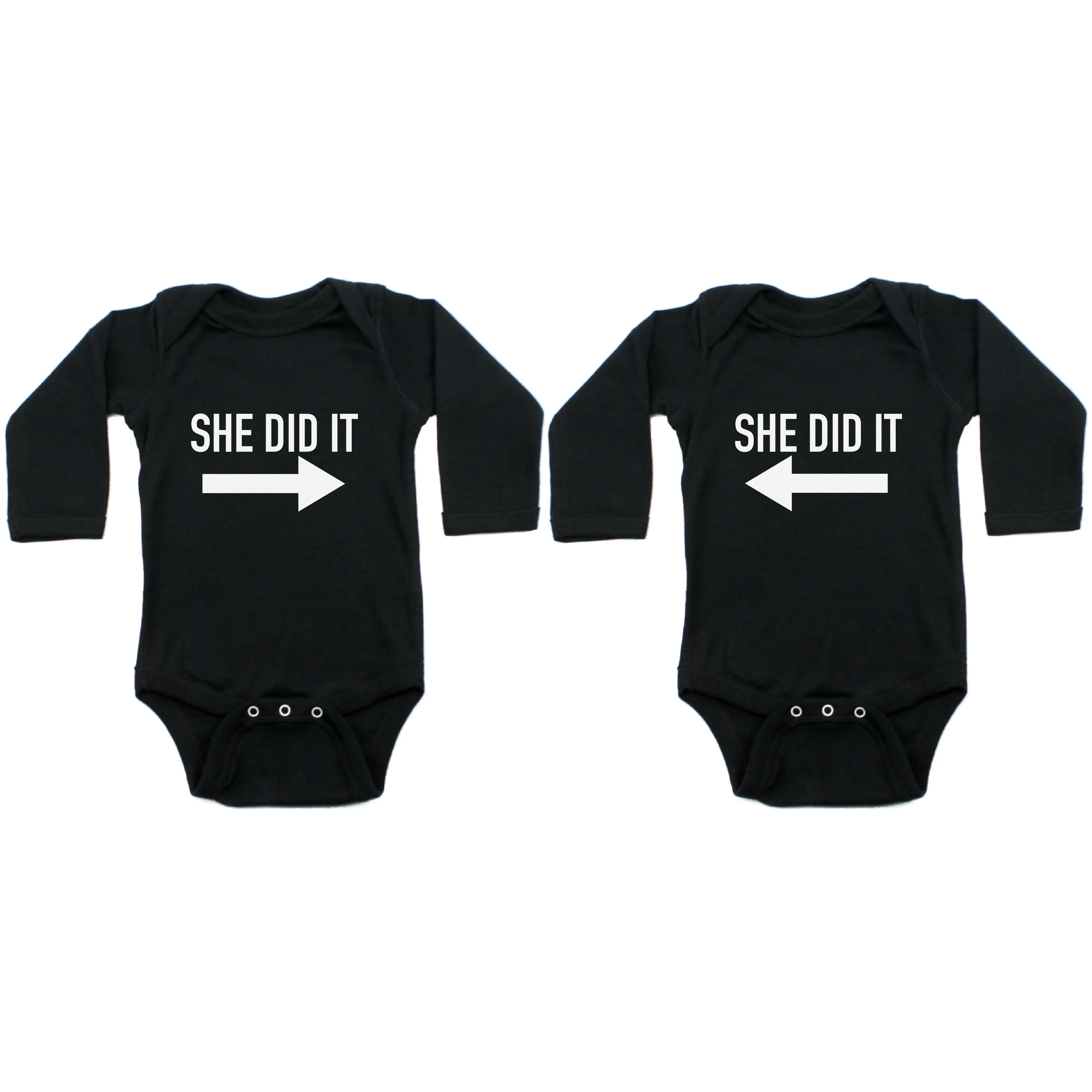Twin Set She Did It Sleeve Infant Bodysuit
