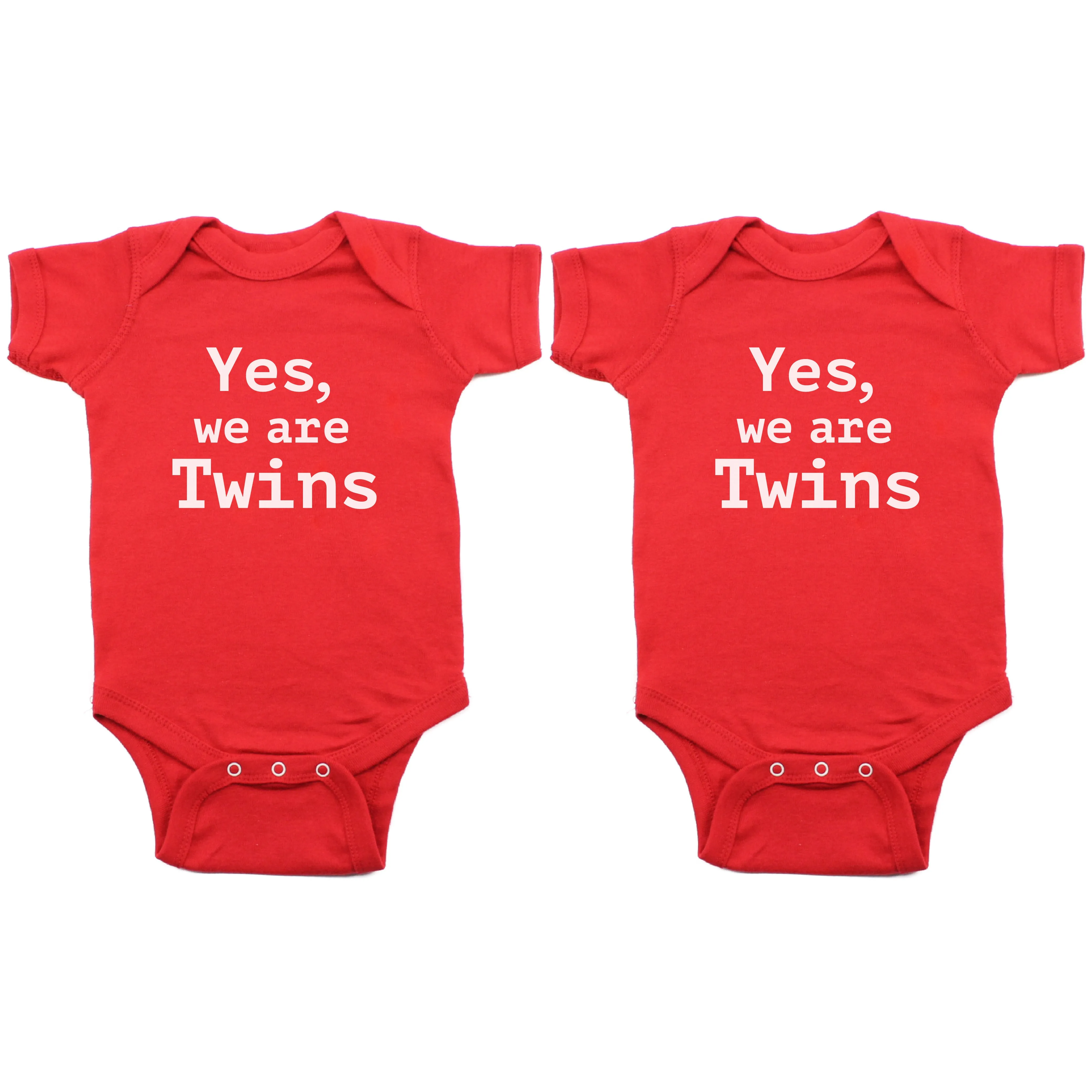 Twin Set Yes, We are Twins Short Sleeve Infant Bodysuit