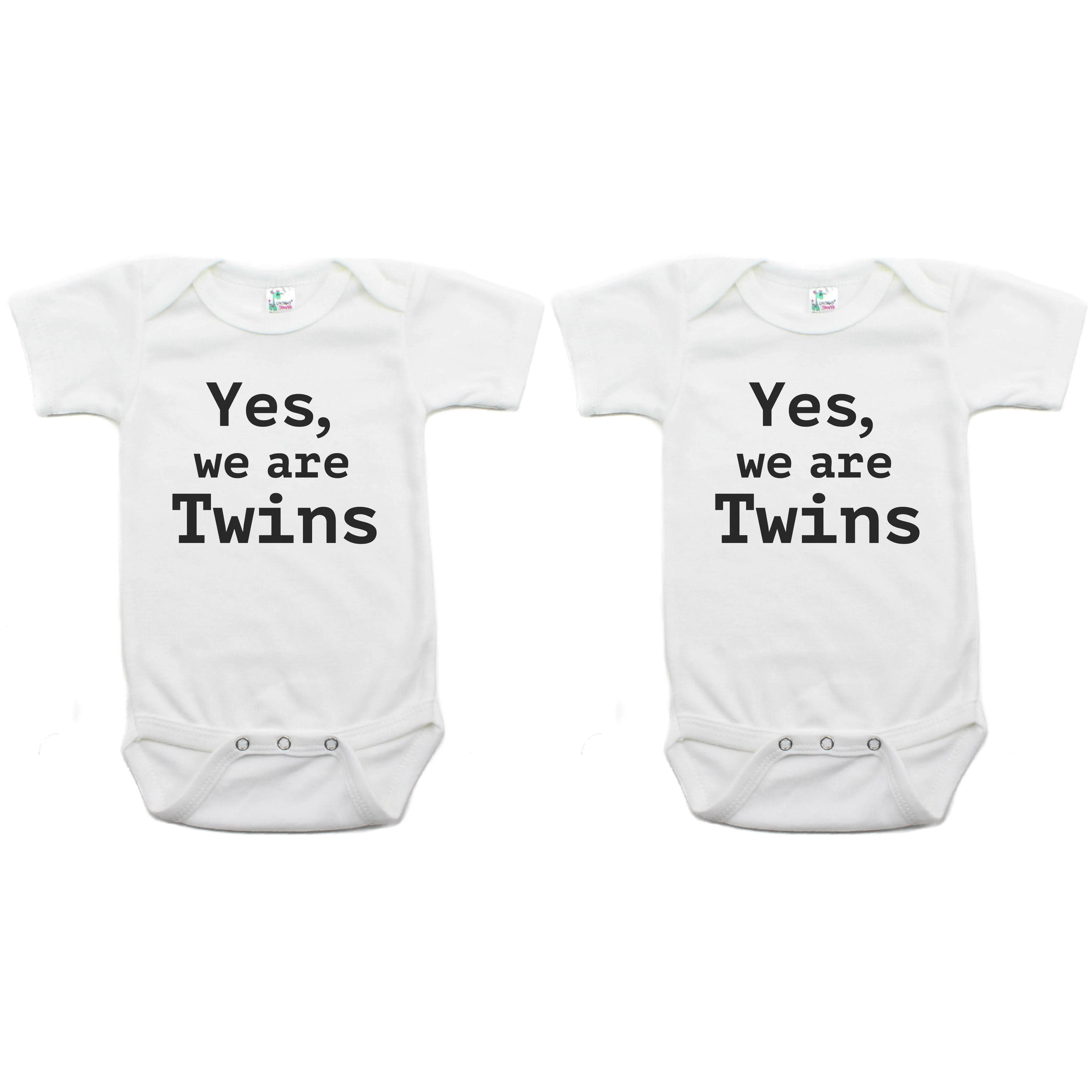 Twin Set Yes, We are Twins Short Sleeve Infant Bodysuit