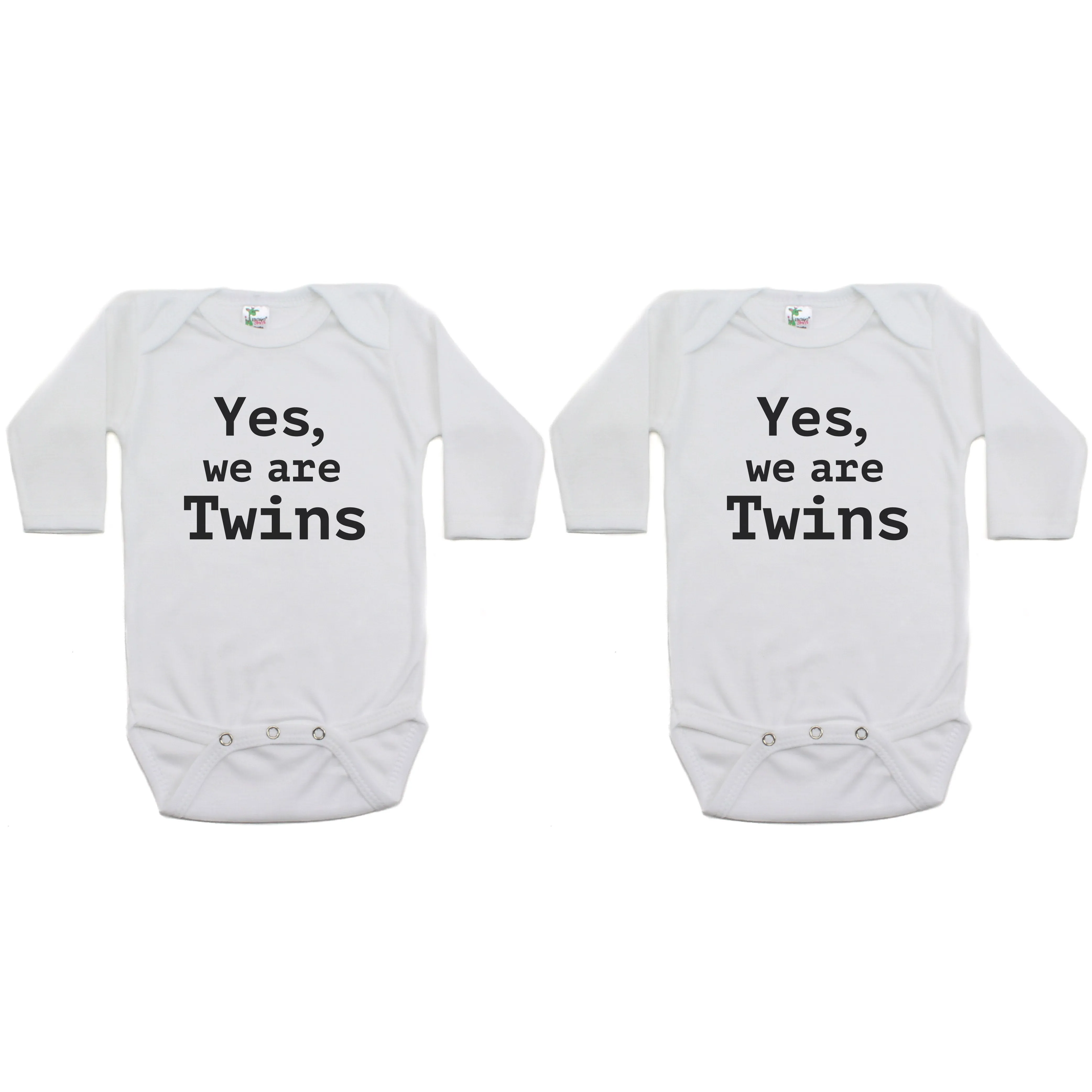 Twin Set Yes, We are Twins Sleeve Infant Bodysuit