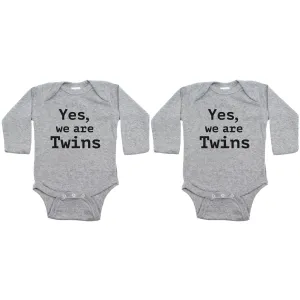 Twin Set Yes, We are Twins Sleeve Infant Bodysuit