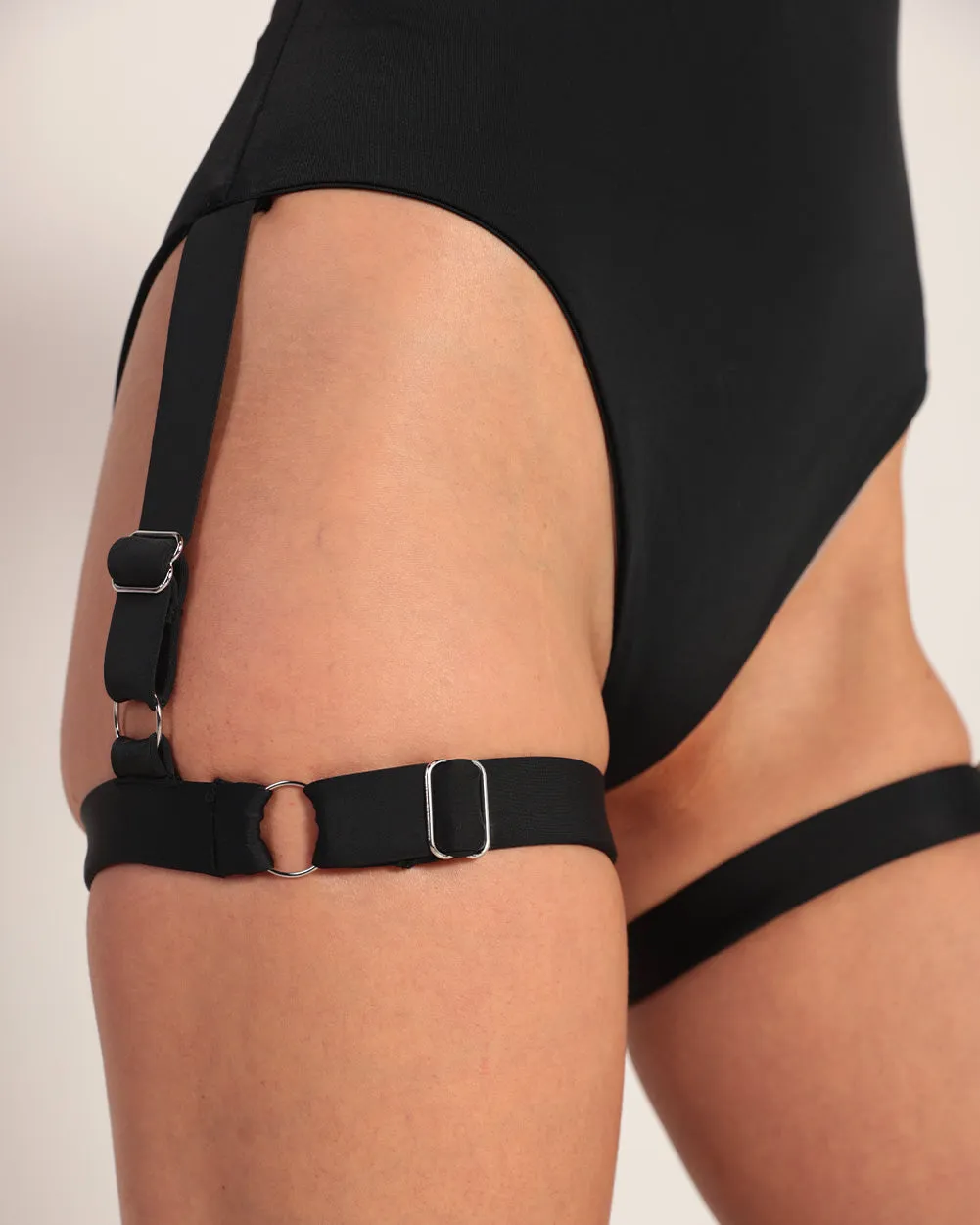 U Could Never Halter Bodysuit with Leg Garters