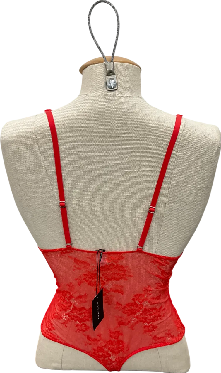 Understatement Red Floral Lace Bodysuit UK M