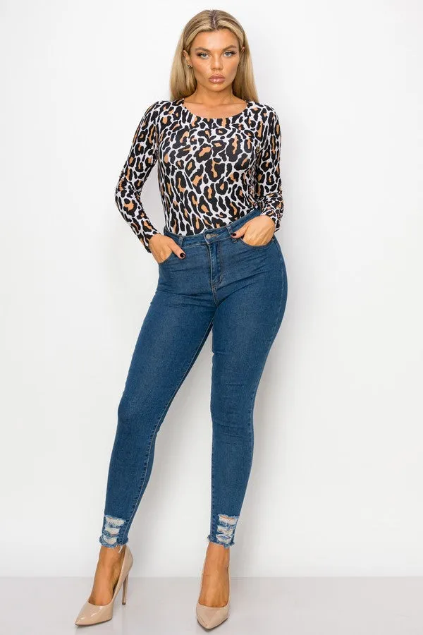 Untamed Leopard Print Bodysuit