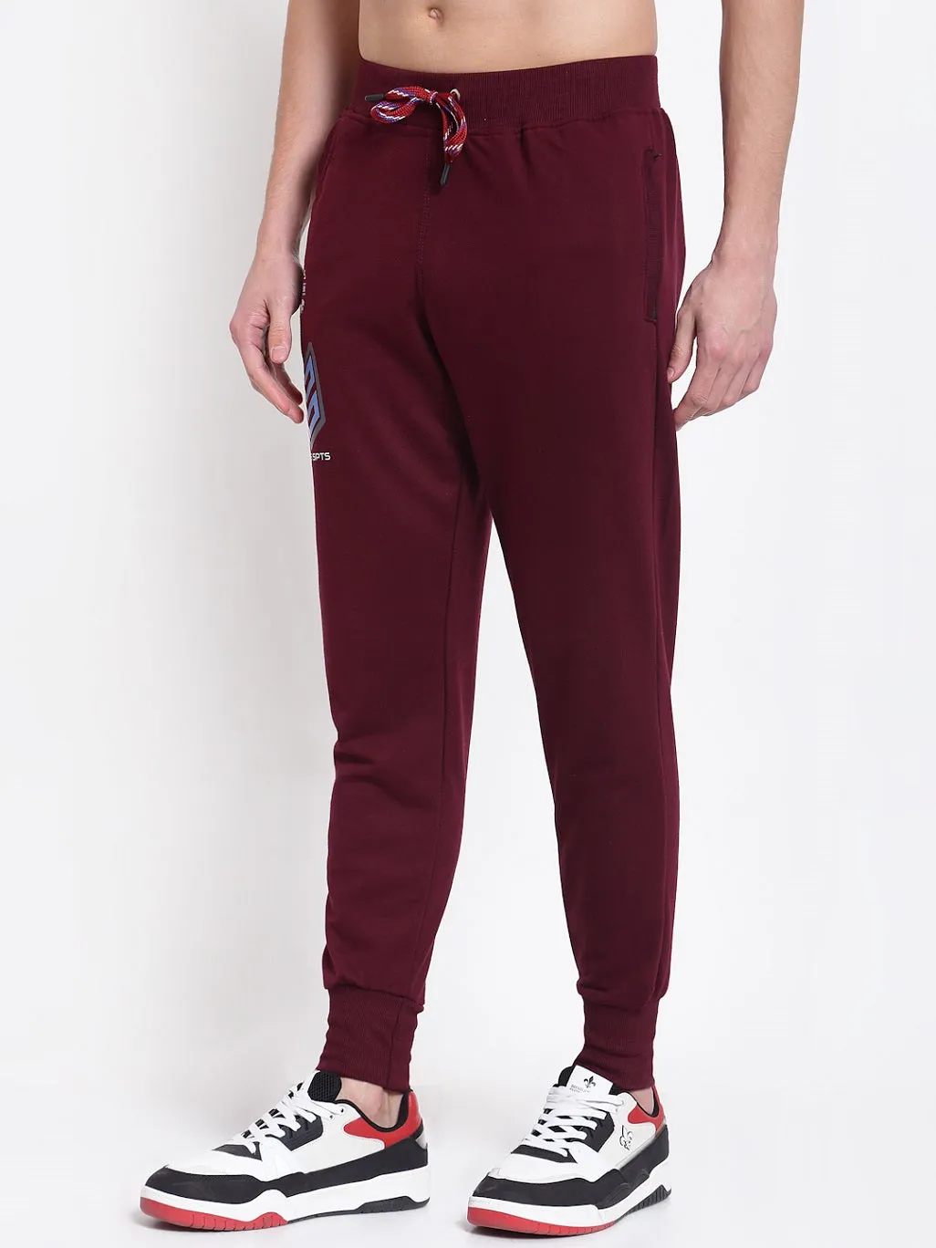 UZARUS Men's Cotton Joggers Track Pants with 2 Zippered Pockets