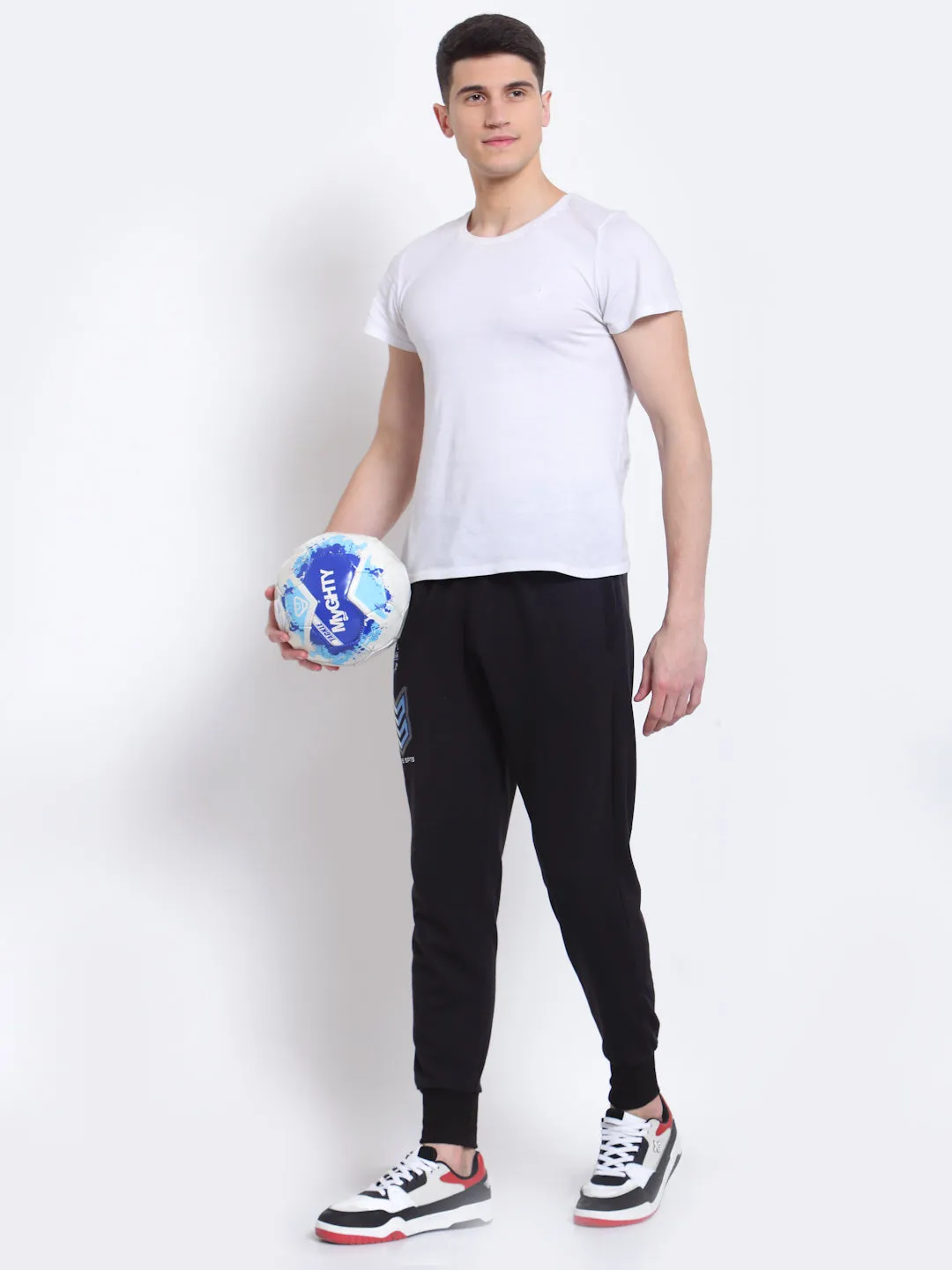 UZARUS Men's Cotton Joggers Track Pants with 2 Zippered Pockets