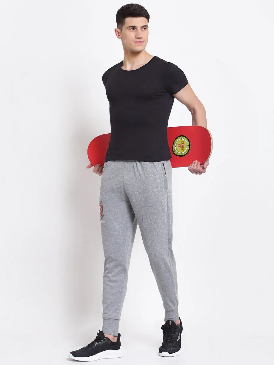 UZARUS Men's Cotton Joggers Track Pants with 2 Zippered Pockets
