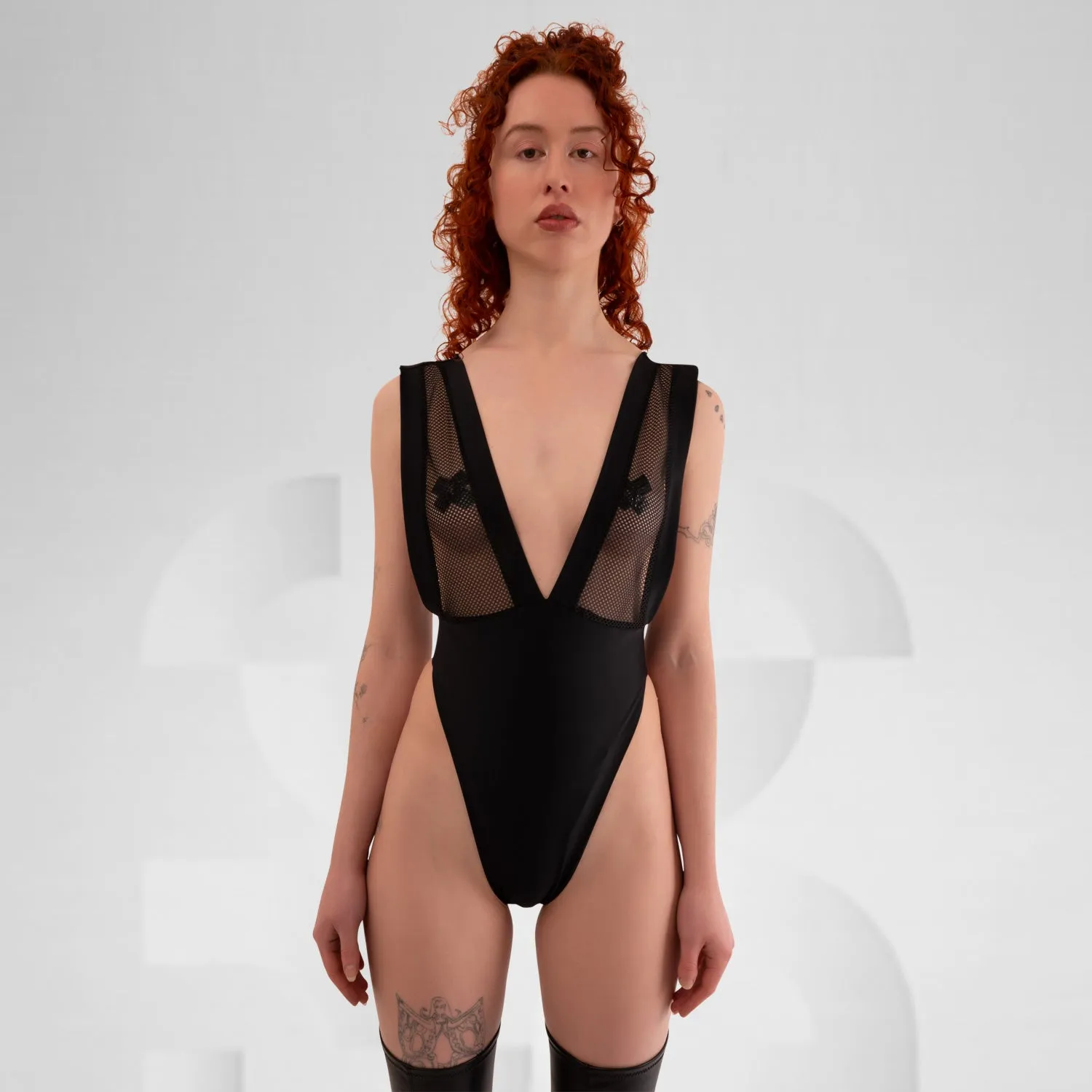 V-Neckline Mesh Body