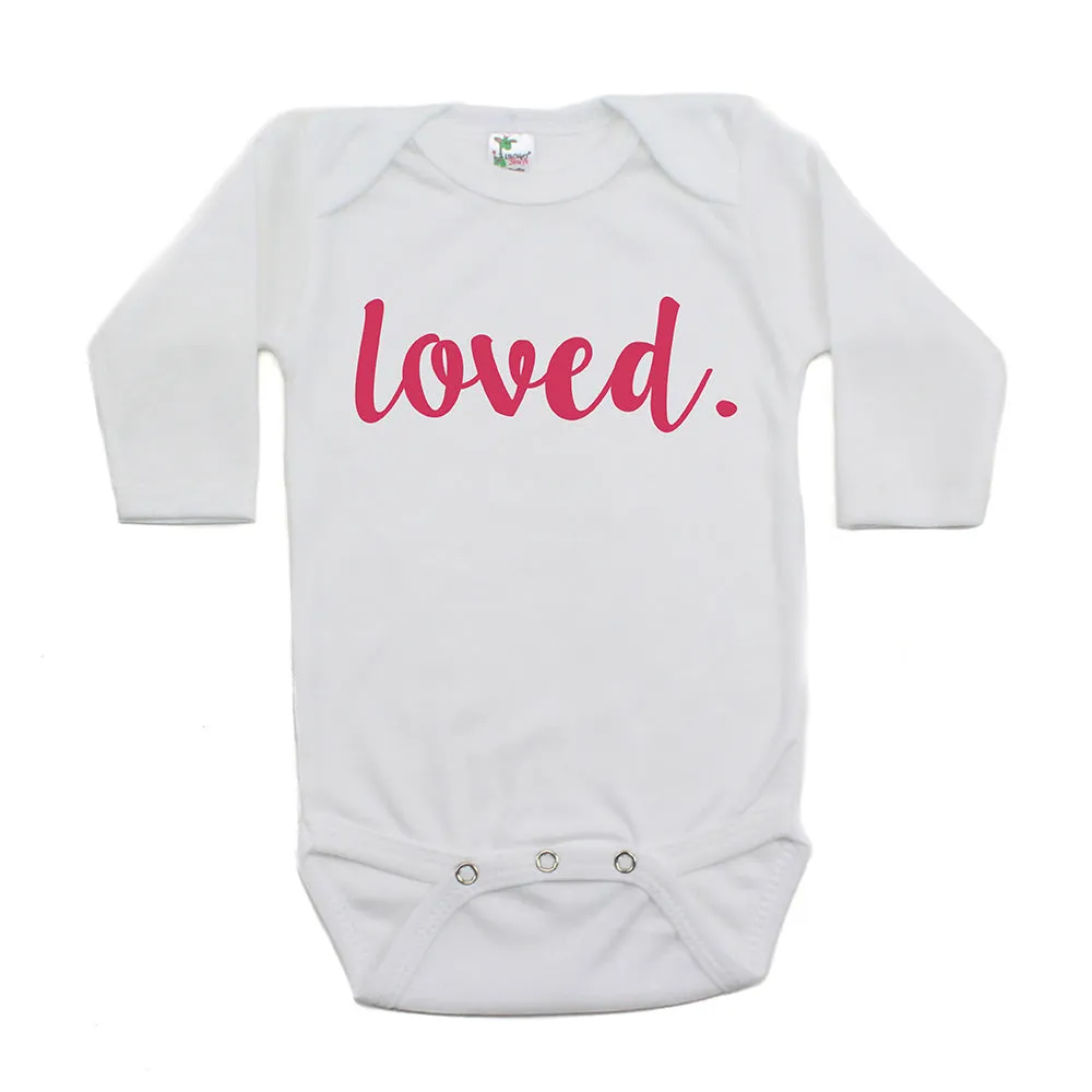 Valentine's Day Loved. Long Sleeve Infant Bodysuit
