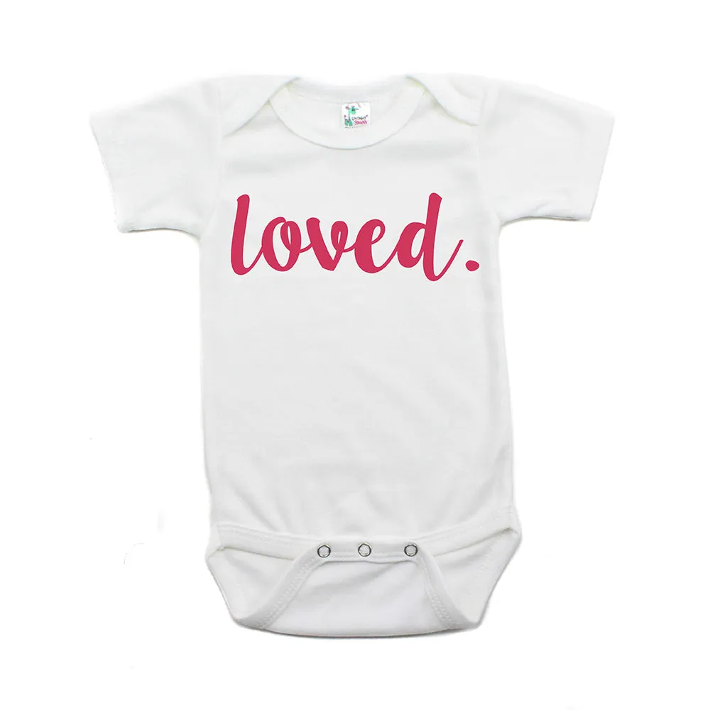 Valentine's Day Loved. Short Sleeve Infant Bodysuit