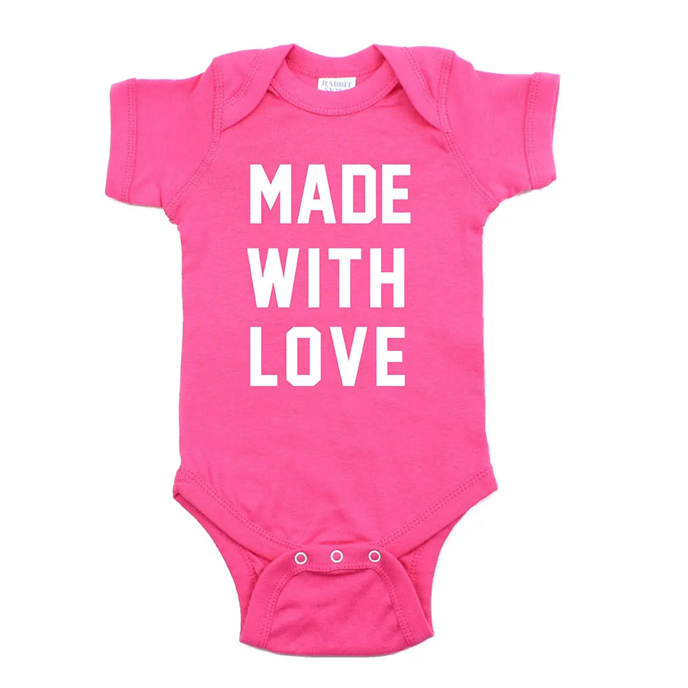 Valentine's Day Made With Love Short Sleeve Infant Bodysuit