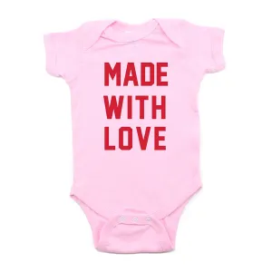 Valentine's Day Made With Love Short Sleeve Infant Bodysuit