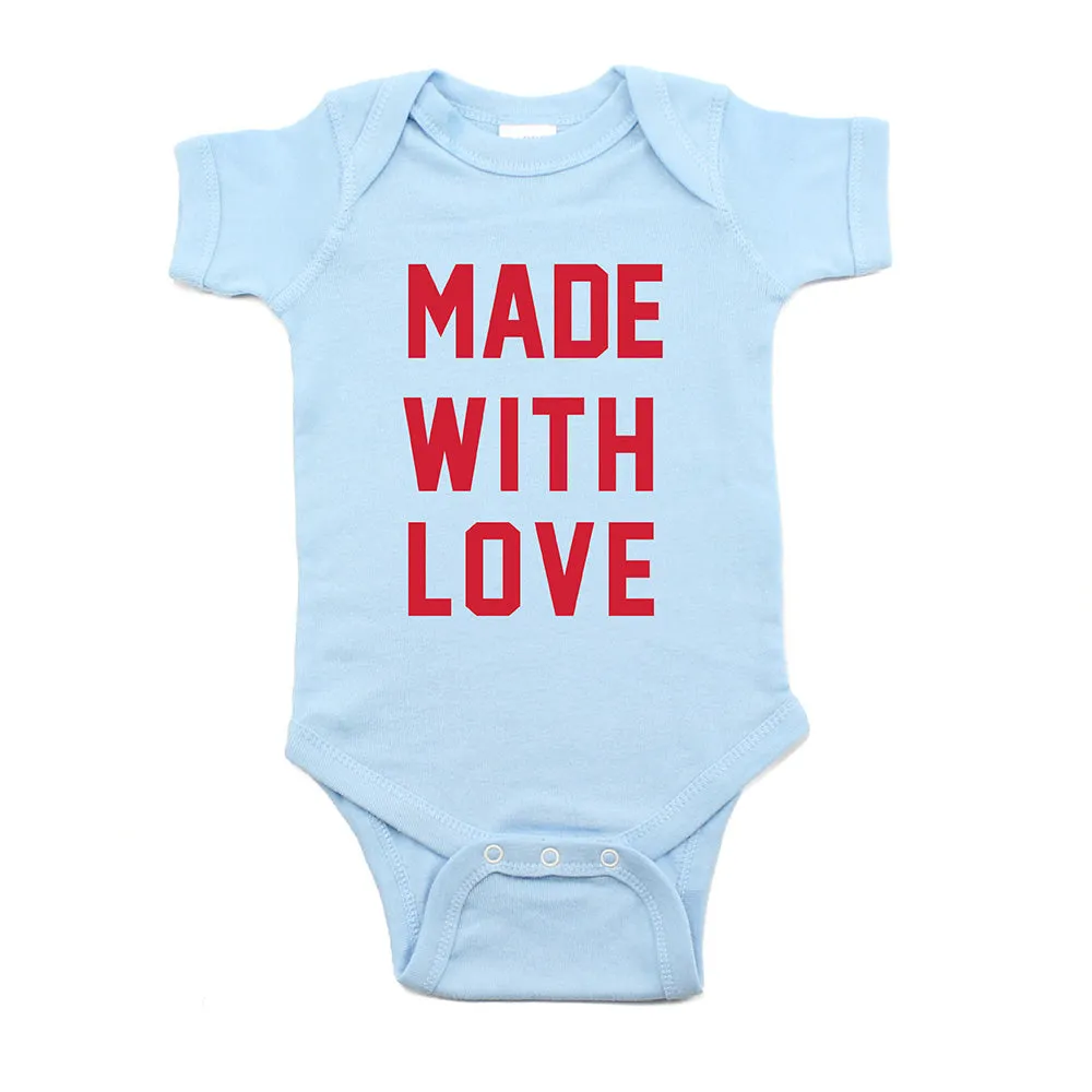 Valentine's Day Made With Love Short Sleeve Infant Bodysuit