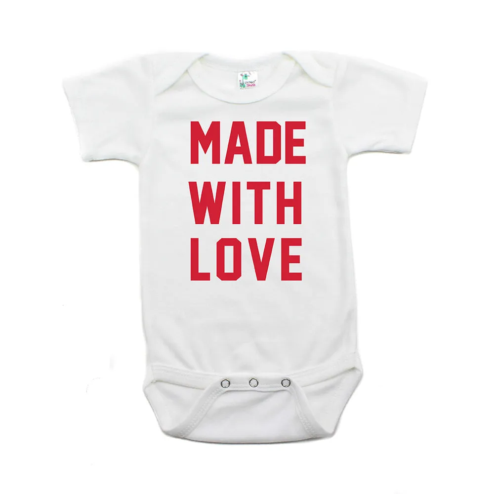 Valentine's Day Made With Love Short Sleeve Infant Bodysuit