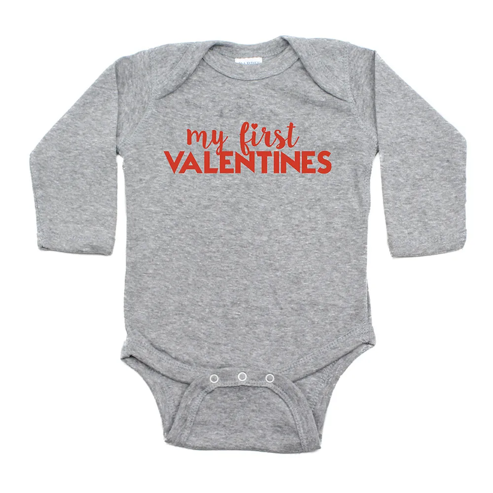 Valentine's Day My First Valentines Long Sleeve Infant Bodysuit