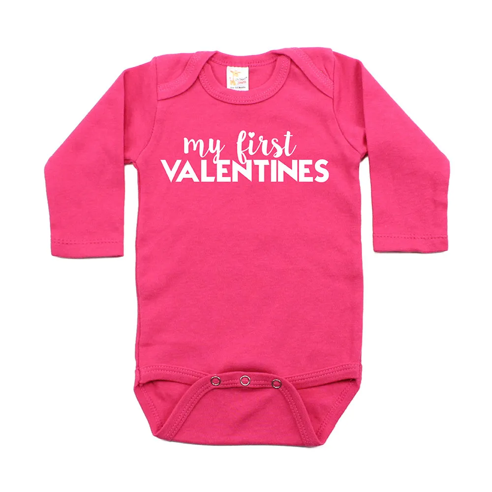 Valentine's Day My First Valentines Long Sleeve Infant Bodysuit