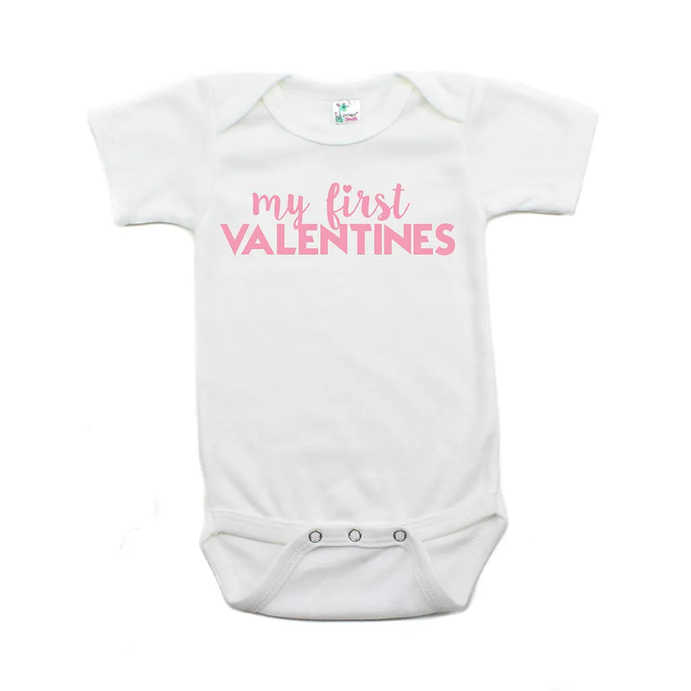 Valentine's Day My First Valentines Short Sleeve Infant Bodysuit