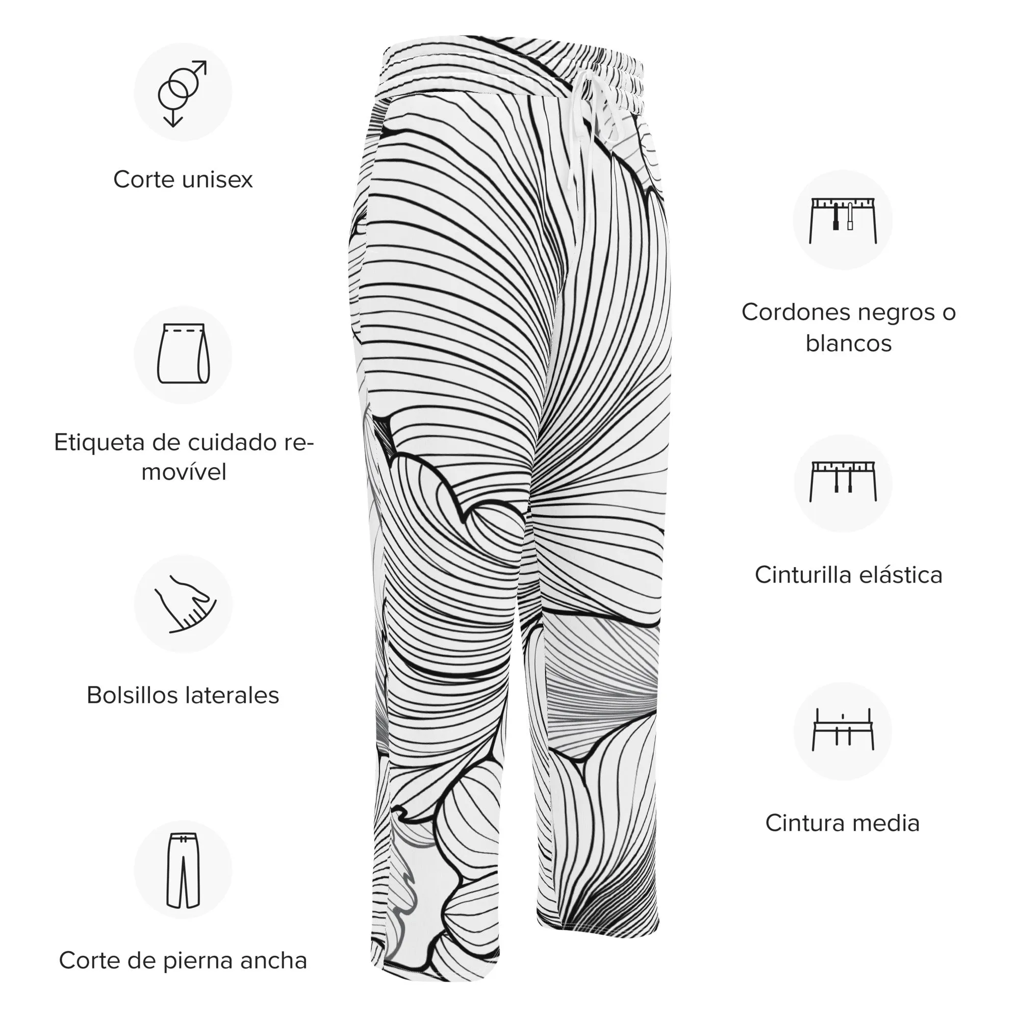 Valentines Day Wide Leg Joggers - Flower (Glamourange Valentine Day Gifts Wide Leg Joggers - Design 0017)