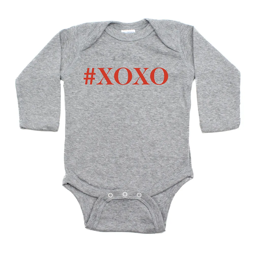 Valentine's Day #XOXO Hugs and Kisses Long Sleeve Infant Bodysuit