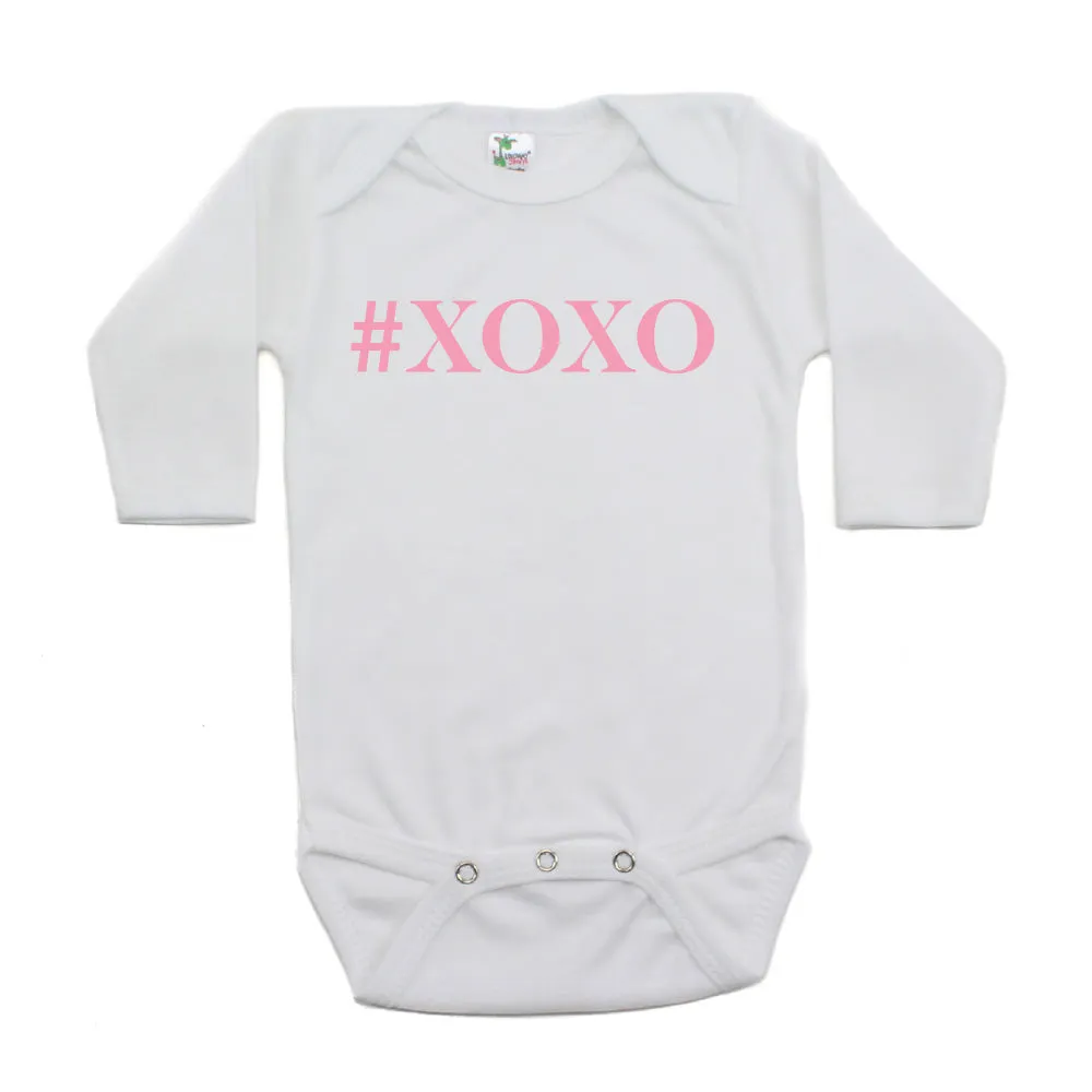 Valentine's Day #XOXO Hugs and Kisses Long Sleeve Infant Bodysuit