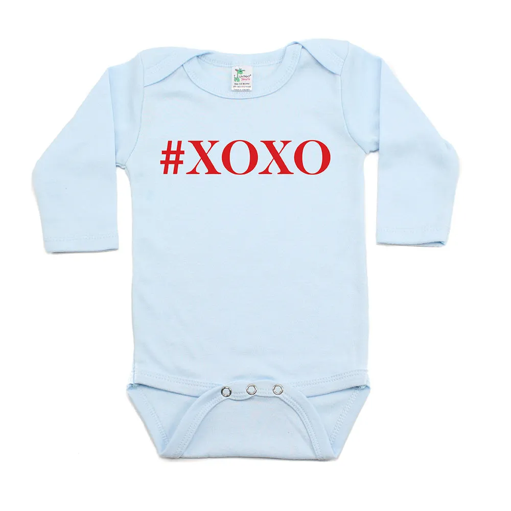 Valentine's Day #XOXO Hugs and Kisses Long Sleeve Infant Bodysuit