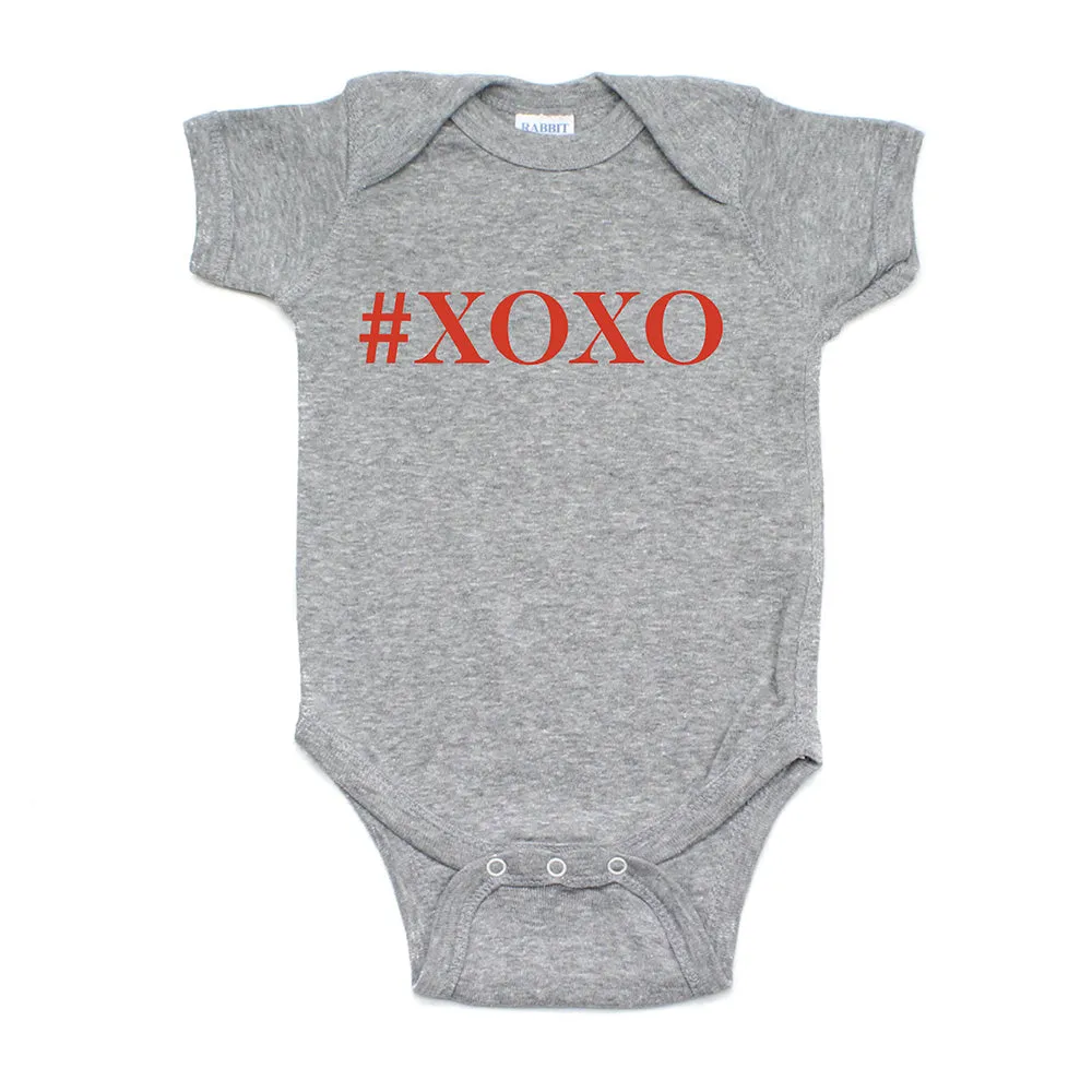 Valentine's Day #XOXO Hugs and Kisses Short Sleeve Infant Bodysuit