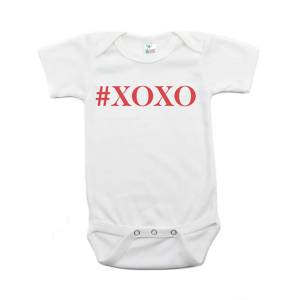 Valentine's Day #XOXO Hugs and Kisses Short Sleeve Infant Bodysuit