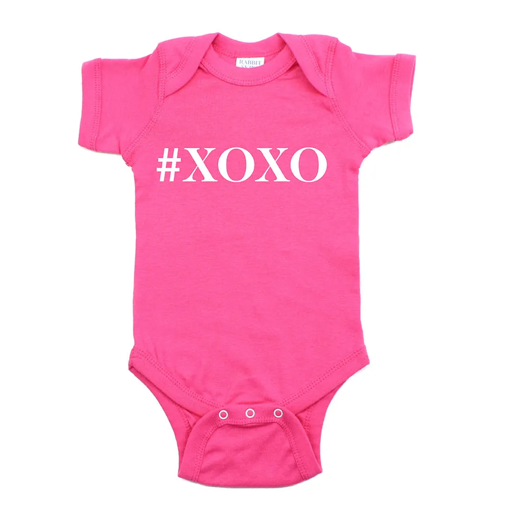 Valentine's Day #XOXO Hugs and Kisses Short Sleeve Infant Bodysuit
