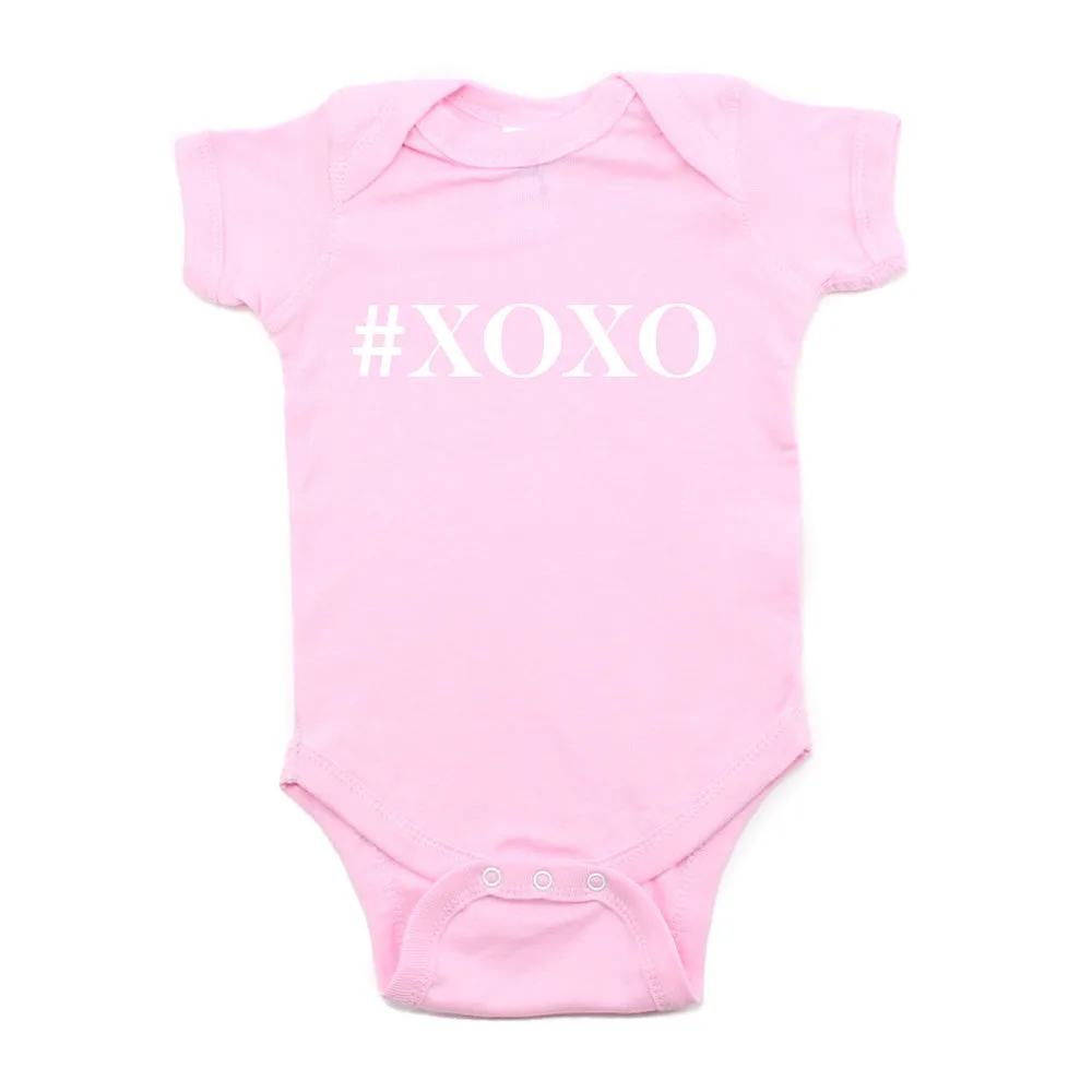Valentine's Day #XOXO Hugs and Kisses Short Sleeve Infant Bodysuit