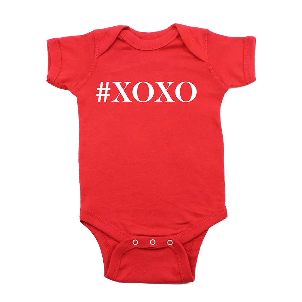 Valentine's Day #XOXO Hugs and Kisses Short Sleeve Infant Bodysuit