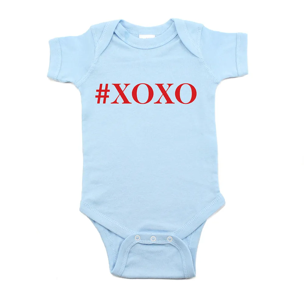 Valentine's Day #XOXO Hugs and Kisses Short Sleeve Infant Bodysuit