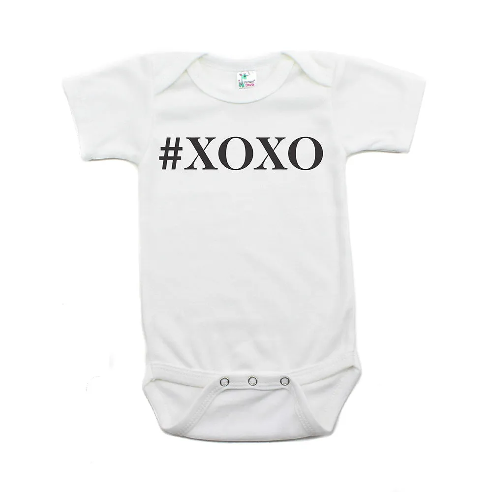 Valentine's Day #XOXO Hugs and Kisses Short Sleeve Infant Bodysuit