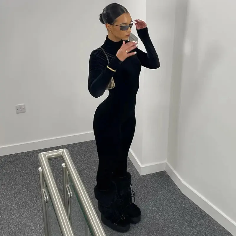 Velvet Long Sleeve Jumpsuit