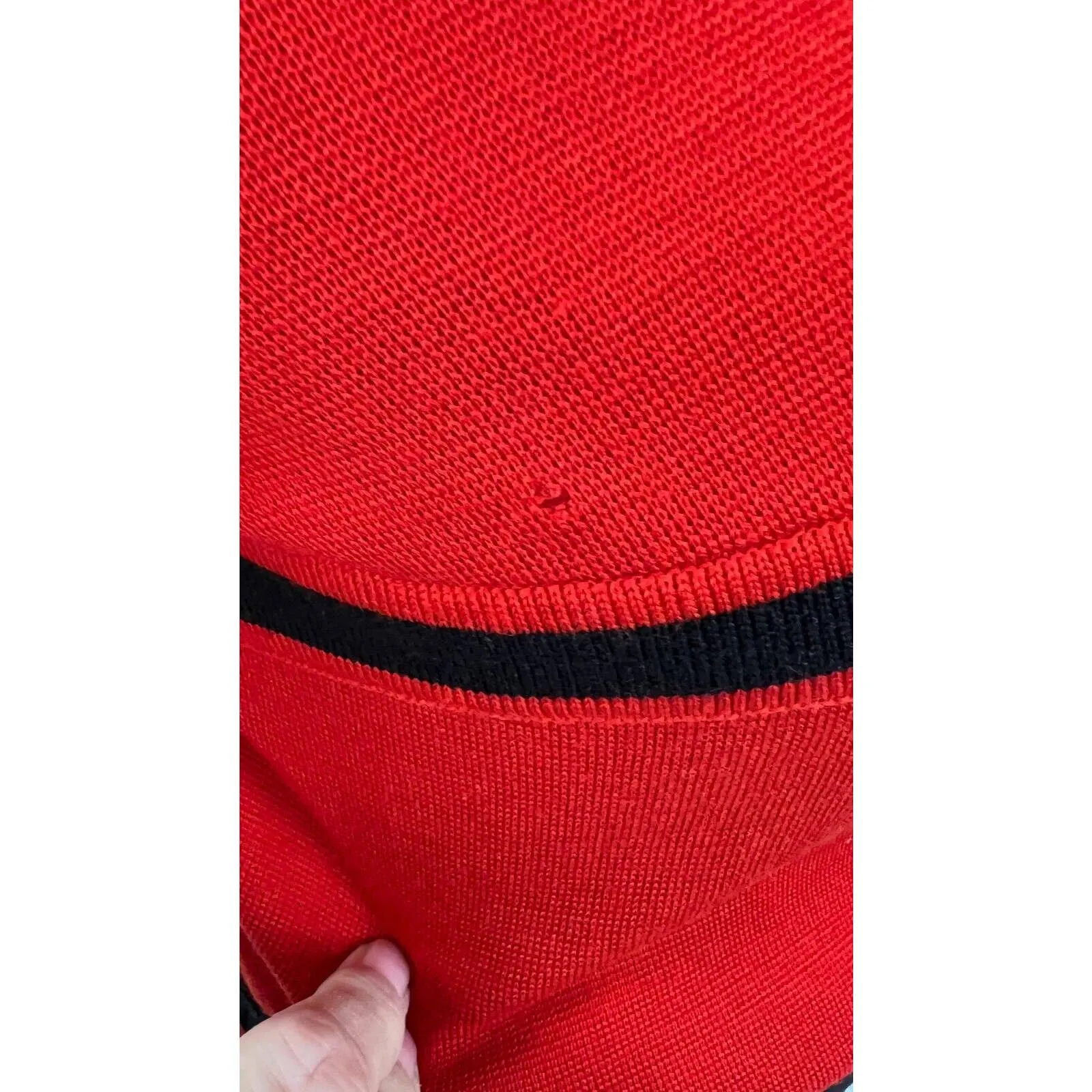 Vintage Bakalli Wool Knit Sweater Dress Set Red Black 1970s Womens M