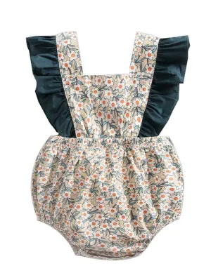 Vintage Floral Flutter Sleeve Summer Infant Baby Girl Bodysuits