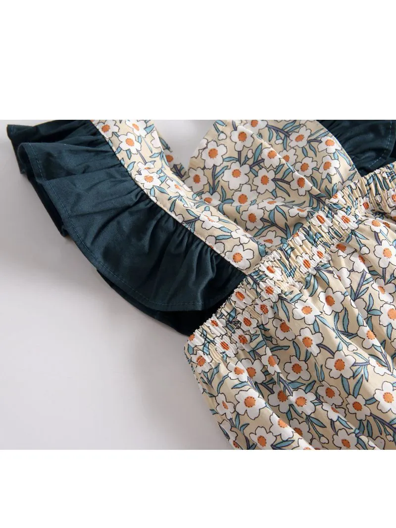 Vintage Floral Flutter Sleeve Summer Infant Baby Girl Bodysuits