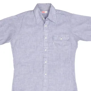 VINTAGE LEVIS SHORT SLEEVE CHAMBRAY POCKET BLUE SHIRT 1970S SIZE MEDIUM