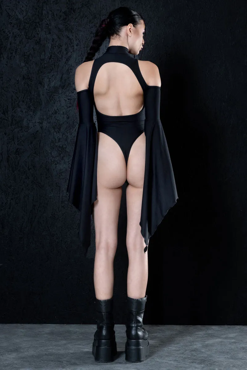 Vixen Bat Sleeves Thong Bodysuit