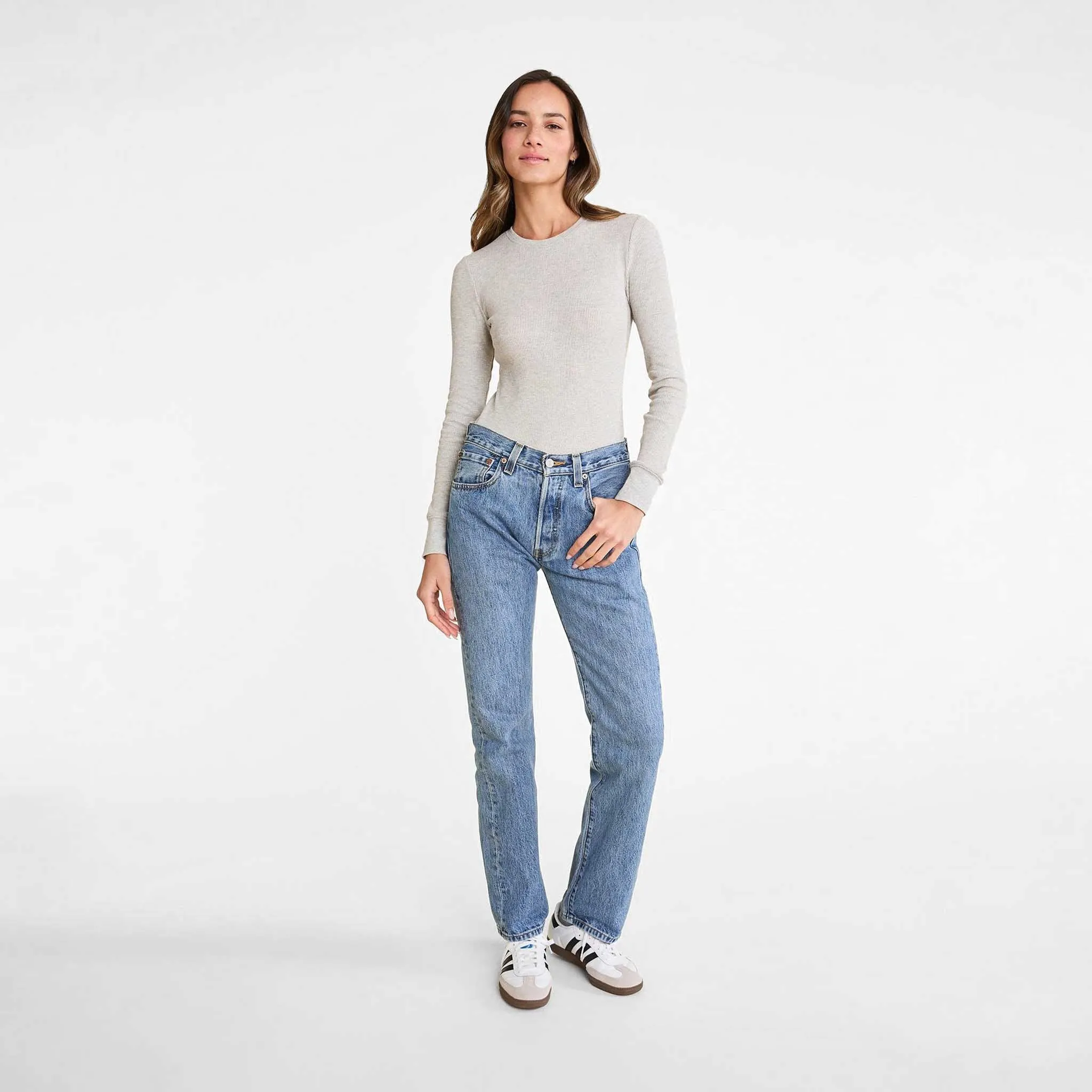 Waffle Bodysuit | Heather Grey
