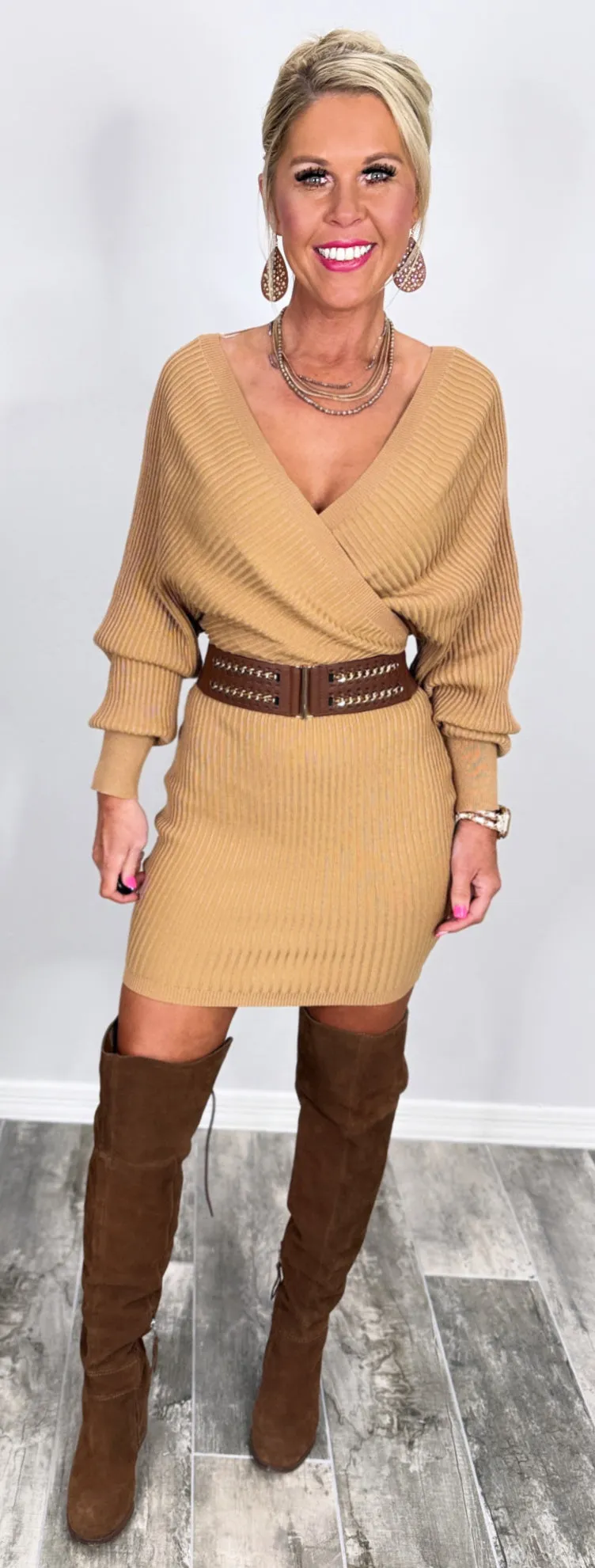 Want Your Digits Dress - Camel
