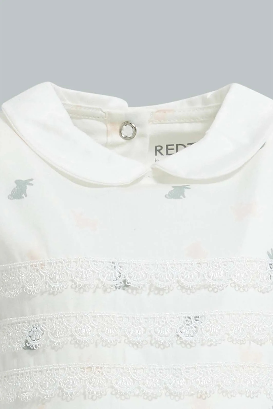 White Embellished Dress For Babies