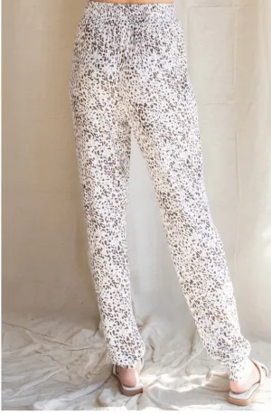 White Leopard Joggers