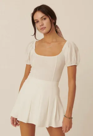 White Puff sleeved bodysuit