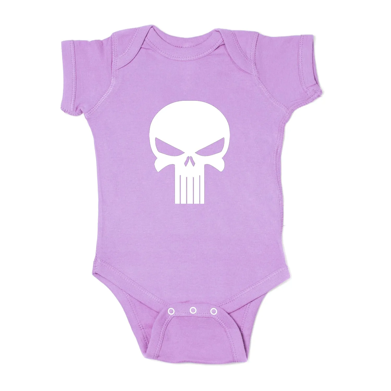 White Punisher Skull Short Sleeve Baby Infant Bodysuit