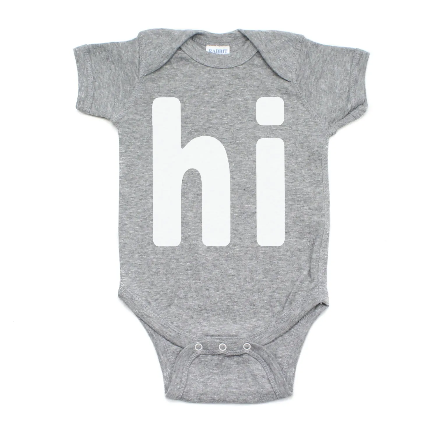 White "Hi" Word Short Sleeve Baby Infant Bodysuit